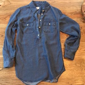 A New Day Button Down Chambray Tunic Top